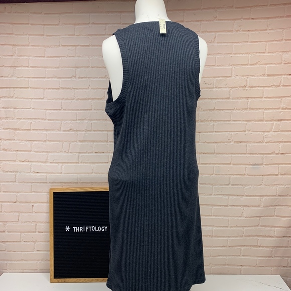 Madewell Ribbed Tank Stretch Gray Dress Large - Picture 5 of 8